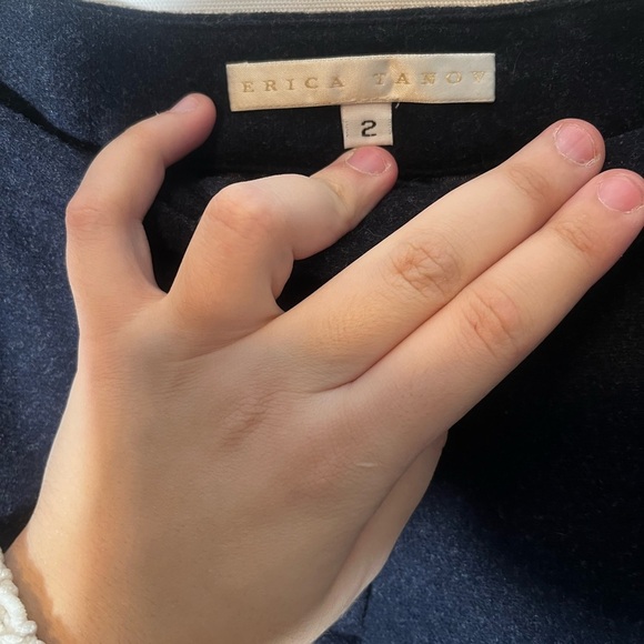 Erica Tanov 100% Wool Dark Blue Long Pencil Skirt Size 2 - Picture 6 of 6